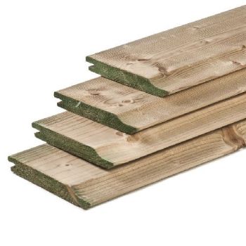 Geschaafde geïmpregneerde grenen rabatplank 18 x 145 mm lang 4 m1